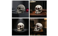 Sculpted Skull Gothic Skull with Red Eyes Realistic Decor Handmade for Desk