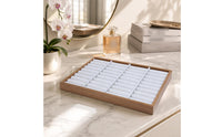 Jewelry Display Tray Padded Cushioned Jewelry Tray Accessory Storage Wood-Grain Slim
