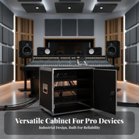 Heavy-Duty Stage Audio Flight Case Aluminum Frame Audio Equipment Rack Shock-Resistant PA System Flight Case Reinforced Corners for Sound Engineers, DJs, Musicians, Live Performance, KTV, Studio, Home Theater