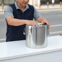 Stainless Steel Insulated Barrel High Temperature Resistant Professional Insulated Food Pot Locking Lid Soup Container