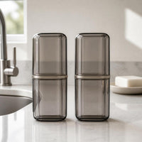 Portable Travel Toothbrush Holder and Mouthwash Cup Set