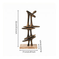 Resin Sculpture Ornament Textured Marble Decor Object Tall Stone Highlight Sculpture
