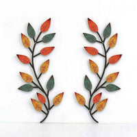2 Pieces Metal Twining Stem Section Decorations Decorative Metal Wall Art Decor Simple Branch Wall Hangings for Entryway