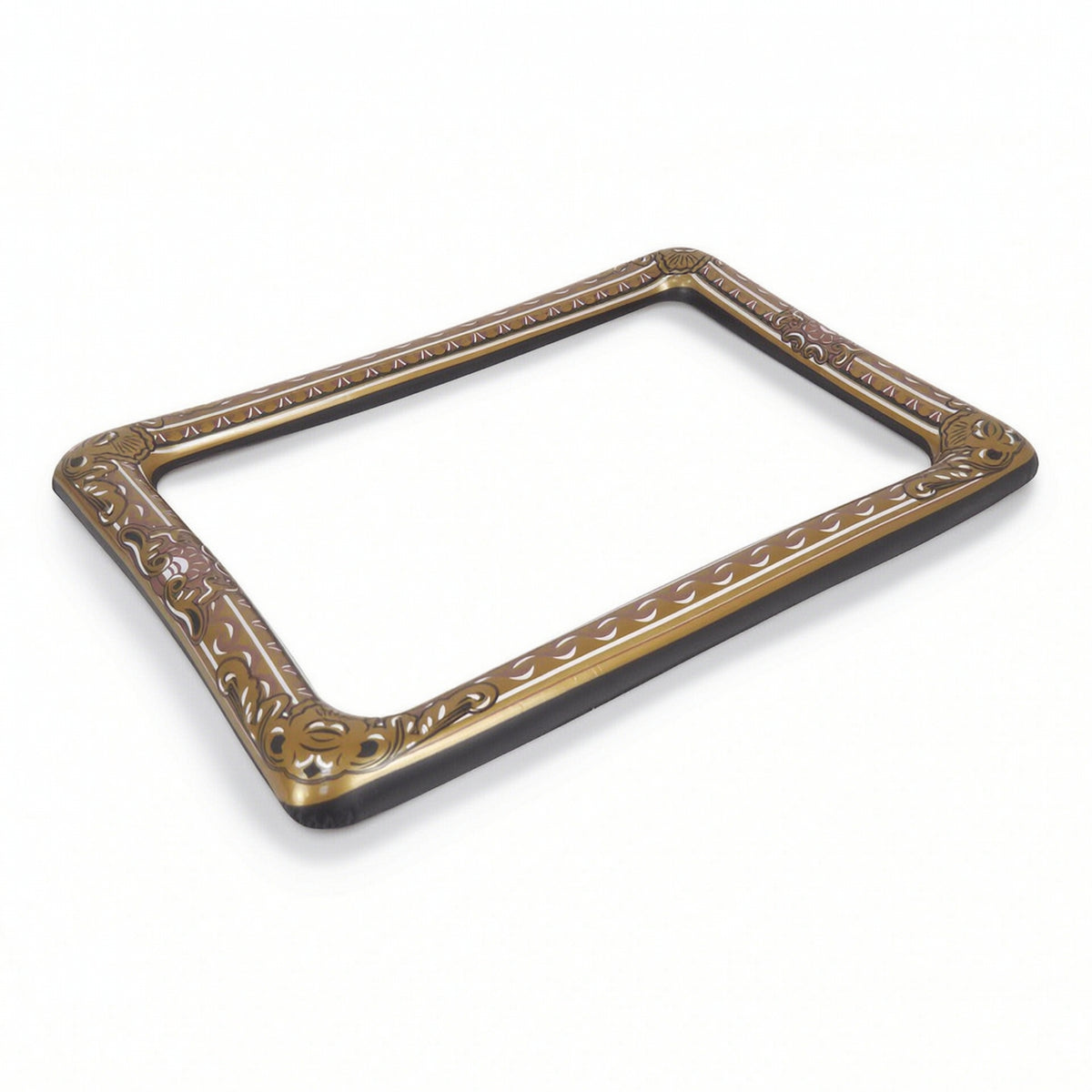 Ornate Inflatable Photo Frame Gold-and-Brown Inflatable Picture Frame Portable Inflate for Photographers