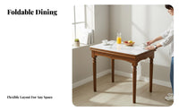 Folding Dining Set Foldable Design Gateleg Table with Storable Chairs