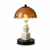 Adjustable Table Lamp with Dome Shade Warm Vintage Table Lamp Sculptural Soft for Bedroom