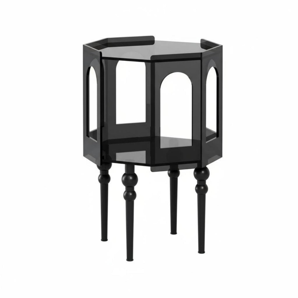 Minimalist design Clear C-Table Transparent Look Side Cabinet Modern Aesthetic Household Furniture Easy to Clean for Apartment Dwellers, Interior Decorators, Bedroom, Living Room, Small Spaces, Balcony