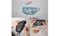 Zippered Pouch with Metal Loop Transparent Mesh Storage Pouch Transparent