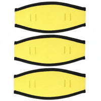 3 Pieces Curved Neoprene Eyewear Headband Stitched Snorkel Eyewear Band Black-Edged Padded Diving Strap Reusable