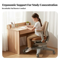 responsive spine Support Ergonomic Kids Chair Adaptive Double spinerest Adjustable Student Chair Breathable Mesh Fabric Desk Seat Built-in Footrest for Students, Parents, Study Room, Home, Bedroom, Playroom