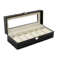 Watch Storage Box Leather Organizer Transparent for Dresser, Men