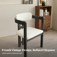 Solid Wood Frame Chair Light Luxury Design Solid Wood Desk Chair Ergonomic Curved Backrest Woven Cord Seat Armchair for Homeowners, Kitchen