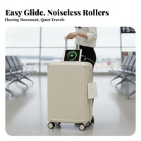 Multi-Functional Trolley Case Large Capacity 20 Inch Traveling Suitcase Built-in Combination Lock Rigid-Sided Suitcase for Women, Students, Vacation