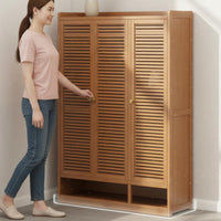 Large Capacity Multi-Layer Shoe Rack with Doors Adjustable Shelves Shoe Storage Cabinet Dust-Proof for Hallway
