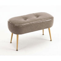 Modern Design Tufted Bench with Metal Legs Padded Seat Tufted Low Bench Space-Saving Design Upholstered Stool Versatile for Homeowners, Interior Decorators, Entryway, Dressing Room, Hallway, Home Removeice