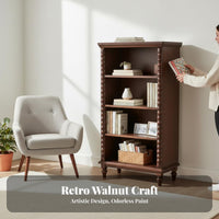 Retro aesthetic unrestrictedstanding Shelving Unit sturdy Construction Openrear interchangeable Shelf Easy Assembly shelving unit for Book Lovers, Design admirers, Apartment Dwellers, Living Room, Study, Home Office, Bedroom