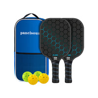 2 Pieces Carbon Fiber Pickleball Paddle Set Beginner-Friendly Pickleball Paddle Set with Balls Long-Lasting Sporting Goods Portable for Outdoor Courts
