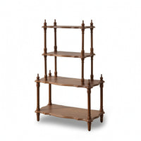 Wooden Shelf with Four Tiers Stable Multi-Tier Shelf Narrow for Flower Shop