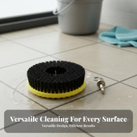Electric Drill Cleaning Brush Bristles Drill-Powered Scrubber Attachment Set Heavy Duty for Car Cleaners, Cleaning Technicians, Restroom, Kitchen