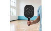 16mm Carbon Fiber Pickleball Paddle Matte Pickleball Paddle with Wrapped Grip Abrasion-Resistant Racket Lightweight for Training