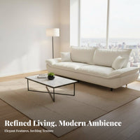 Modern Minimalist aesthetic Sail Design Sofa Light Luxury Living Room Seating space-saving Size Loveseat distinctive Curved Armrests for Small Apartment Residents, partners, Homeowners, Lounge Area
