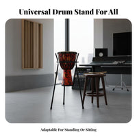 African Drum Stand Universal Adjustable Sturdy Construction Hand Drum Holder for Beginners, Percussionists
