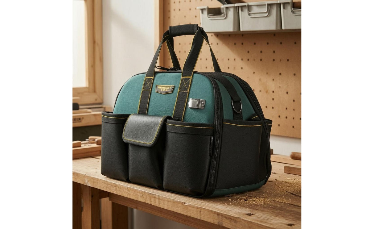 Double-Layer Large Tool Bag Oxford Cloth Shoulder Tool Bag Double-Opening-Opening Storage Multiple Pockets