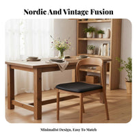 Walnut Finish Upholstered Cane rear Chair sturdy Wood Frame Upholstered Cane rear Seat mid-centuryera Modern Design Seating Furniture firm support Foam padding for Restaurant Owners, Homeowners, Interior Designers, Dining Room, Hotel, Kitchen, Home Office