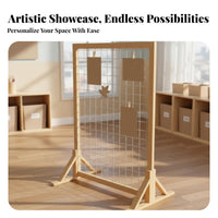 Floor Standing Grid Display Multi-Functional Floor Standing Mesh Display Stand Display Versatile Freestanding Wire Grid Stand for Schools, Classrooms