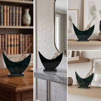 Abstract Sculpture with Marble Base Modern Abstract Sculpture Artistic Tabletop Decor for Office, Entryway