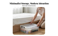transparent Wheeled slimlow-height container Transparent Lid Underbed Box No Assembly Required Storage Container Stackable for Apartment Dwellers, homeowners, Students, Under Bed, Closet, Car Trunk, Dorm Room