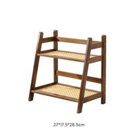 Trapezoid Storage Rack Space-Saving Display Shelf Natural for Kitchen Countertop