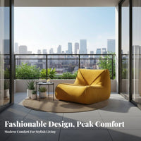 Frosted Fabric Finish Caterpillar Chair Minimalist Design Modern Foam-Filled Lounger interlocking Block design Single Sofa No Assembly Required for Young Adults, Interior Designers, Bedroom, Lounge Area, perusing corner, Apartment