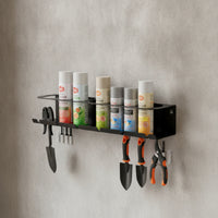 Compact Spray Can Holder with Mounting Screws Powder-Coated Spray Paint Storage Rack Multipurpose Pneumatic Tool Holder Rustproof for Garage, Utility Room