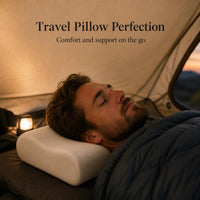 Portable Outdoor Camping Pillow with Bamboo Charcoal Core for Travel, Tent, Sleeping Bag, Office Nap, Neck Support