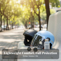 Breathable Protection Helmet Adjustable Fit Summer Helmet with Face Visor Shock Resistant Safeguarding Headwear Quick Release Buckle for Scooter Riders, Commuters, Daily Commute, Commuting, City Riding, Leisure Rides