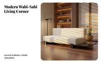 Wabi-Sabi Aesthetic Curved Boucle Sofa Nordic design Couch Minimalist Design Living Room Seating comfortable for Apartment Dwellers, Homeowners, Families, Lounge Area, Bedroom, Home Office