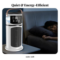 Quiet Operation Mini Air Conditioner Fan Adjustable Speeds Mini Air Cooler Energy Saving for Students, Dormitory, Bedroom, Office