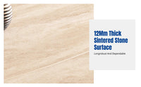 Travertine Sintered Stone Dining Table, Walnut Finish, Vintage Design, Extendable, Foldable, Circular, New 2026