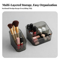 Multi-Compartment Cosmetic Case Space-Saving Makeup Organizer Large Capacity