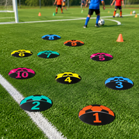 16x Numbered Training Discs, 23cm Flat Cones, Bright Hue Sports Markers for Agility, Kids Training, Practice Equipment