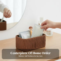 Divided Woven Storage Container Rattandesign Multi-Compartment Organizer