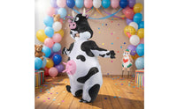 Inflatable Cow Costume Novelty Cow Pump up Costume Waterproof for Halloween
