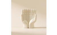 Carved Finger Details Resin Hand Decor Polished Sculpted Hand Statue White Resin Display Piece for Desk, Living Room, Entryway