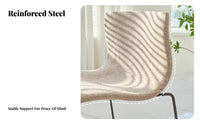 Nordic Design Upholstered Sled Base Chair Stackable Design Household Furniture Minimalist Look Ergonomic Backrest for Homeowners, Interior Decorators, Renters, Dining Room, Kitchen, Home Office, Bedroom
