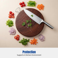 Sturdy Ironwood Cutting Board, Round, Thick, Double-Sided, Easy to Clean