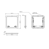 Square Porthole Window Black Inner Border Hinged Porthole Window Latch Handles