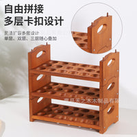 Wooden Egg Display Rack for Kitchen Countertop, 1-Tier, American Country Style