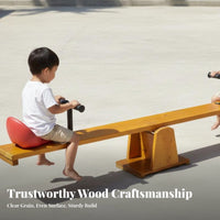 2-Person Wooden Seesaw Double-Seater Teeter-Totter Installation Playground Equipment for Preschoolers, Boys and Girls, Kindergarten, Garden, Lawn