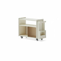 Easy to Move 2-Tier Rolling Side Table 360° Swivel Wheels 2-Tier Rolling Trolley Multi-Purpose Mobile Furniture High Load Capacity for Homeowners, Apartment Dwellers, Office Workers, Living Room, Bedroom, Small Areas, Kitchen